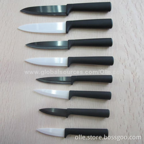 Ceramic Knife Set, Black and White Blade Matte Finishing, 3 + 4 + 5 + 6
